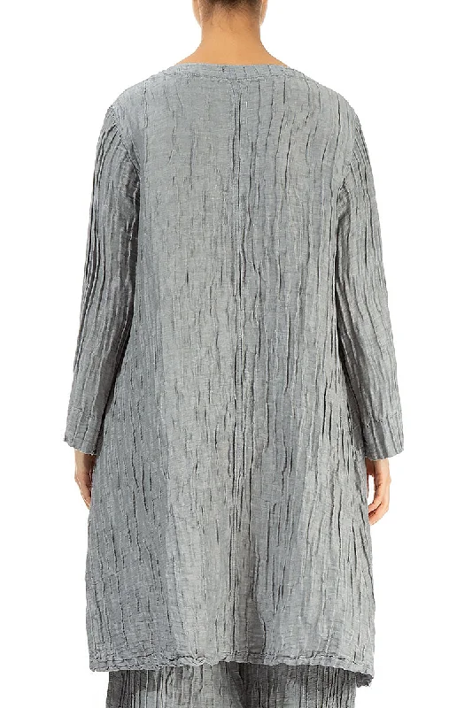 Loose Crinkled Sage Silk Tunic