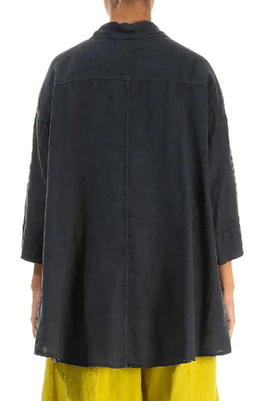 Loose Graphite Linen Shirt