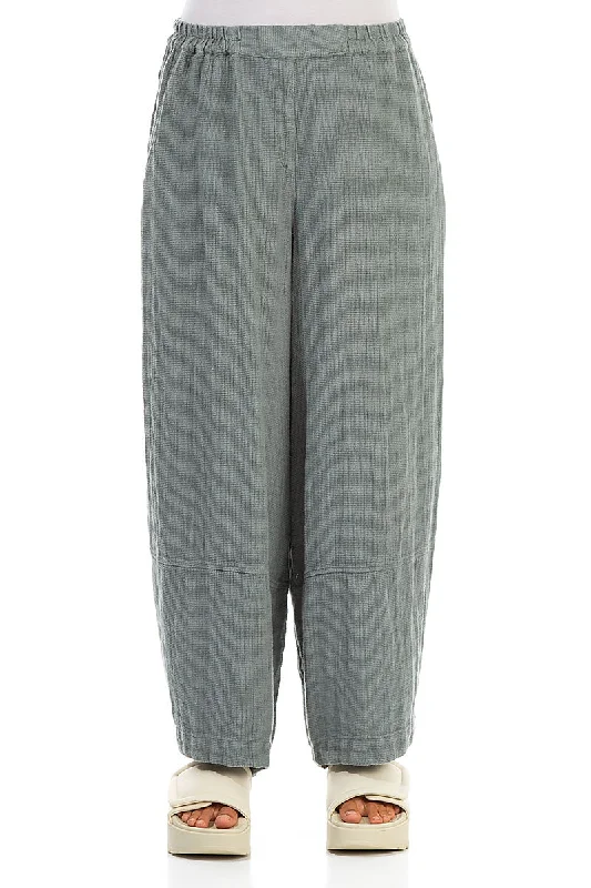 Loose Sage Textured Linen Trousers