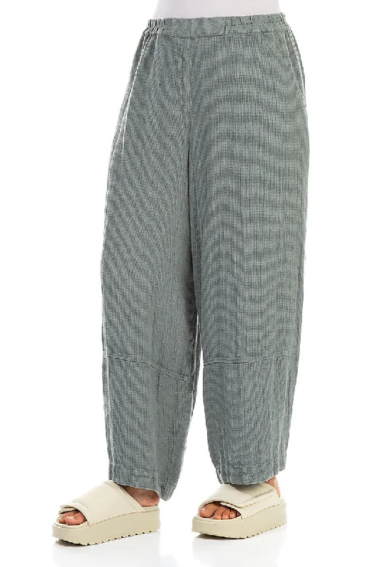 Loose Sage Textured Linen Trousers