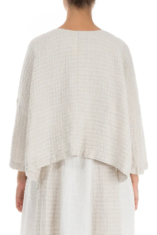 Loose Textured Natural Linen Jacket