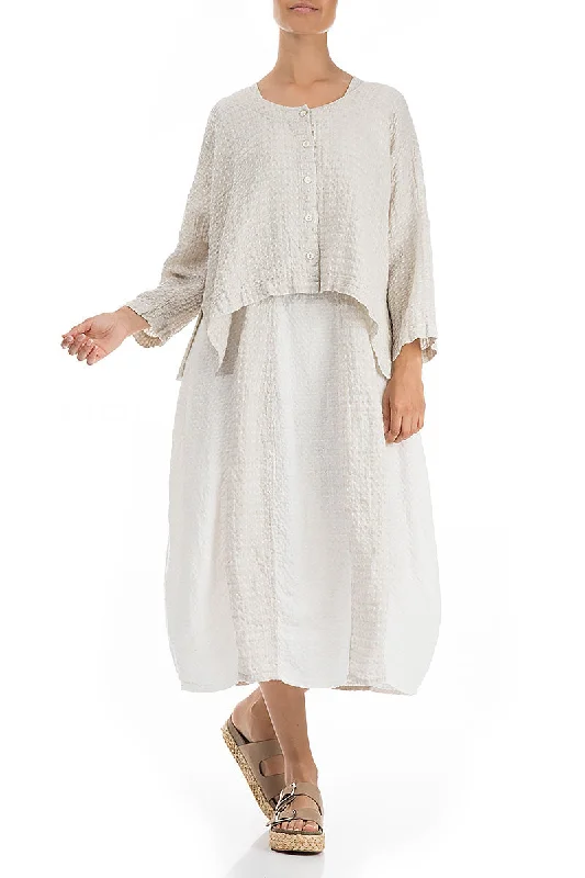 Loose Textured Natural Linen Jacket