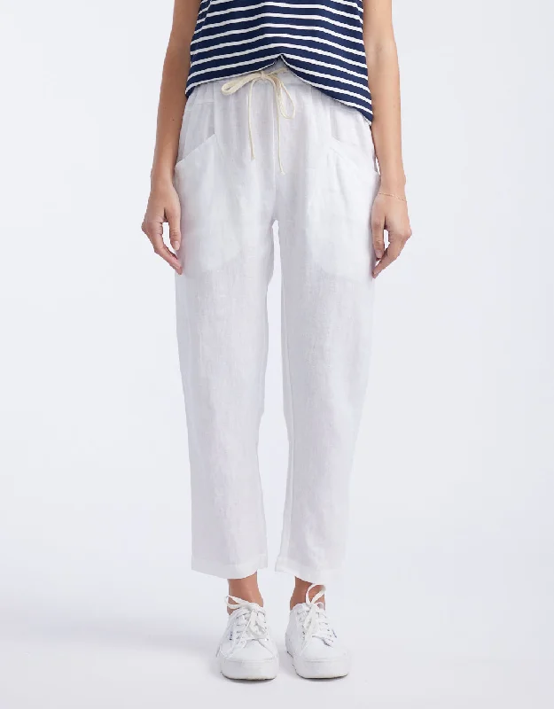 Luxe Linen Pants - White