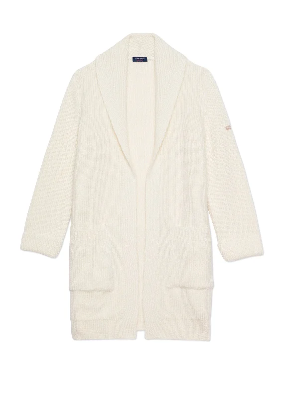 MANE - Long Shawl Collar Jacket | Mohair blend (WHITE)