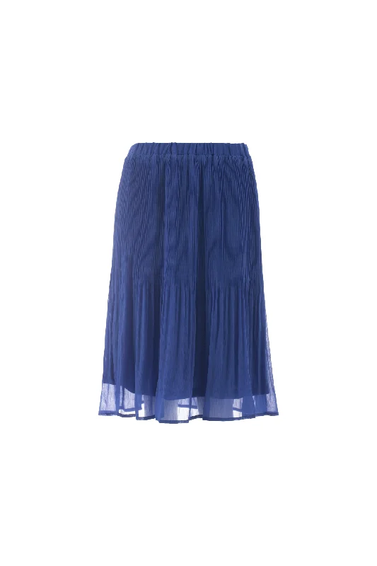 Mini Pleat Chiffon Skirt | MARINE | 8542AR