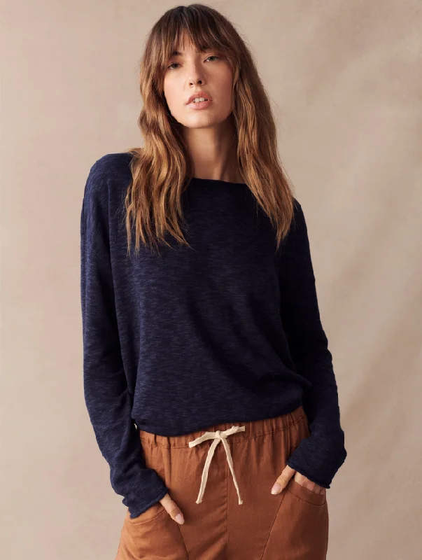 Nellie Knit Top - Navy