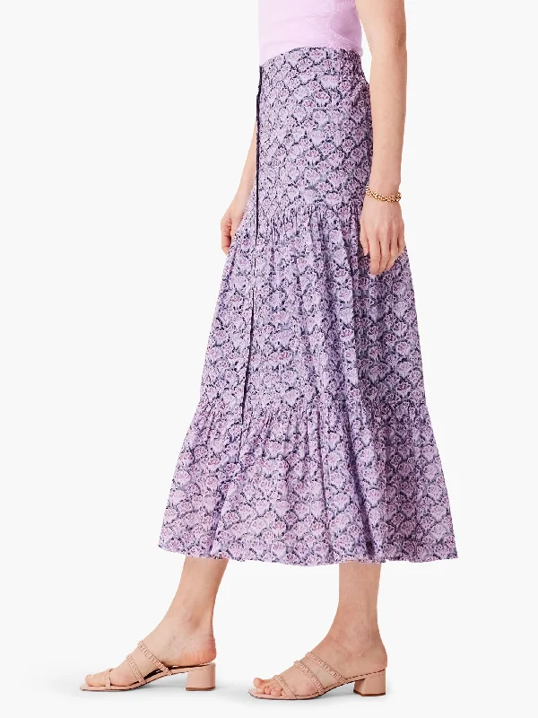 NIC+ZOE Falling Fans Tiered Skirt