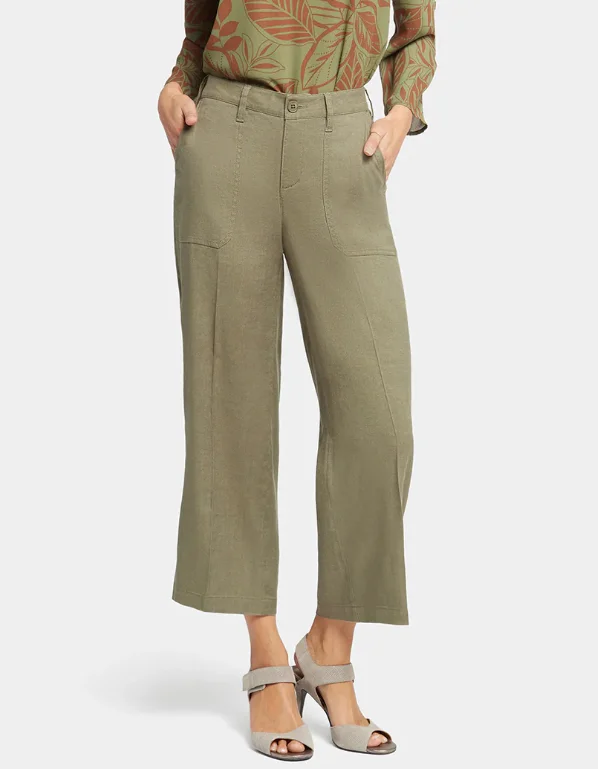 NYDJ Wide Leg Linen Crop Pants