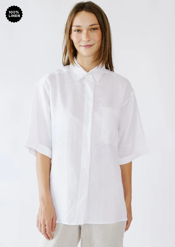 Oversized Linen Shirt in White