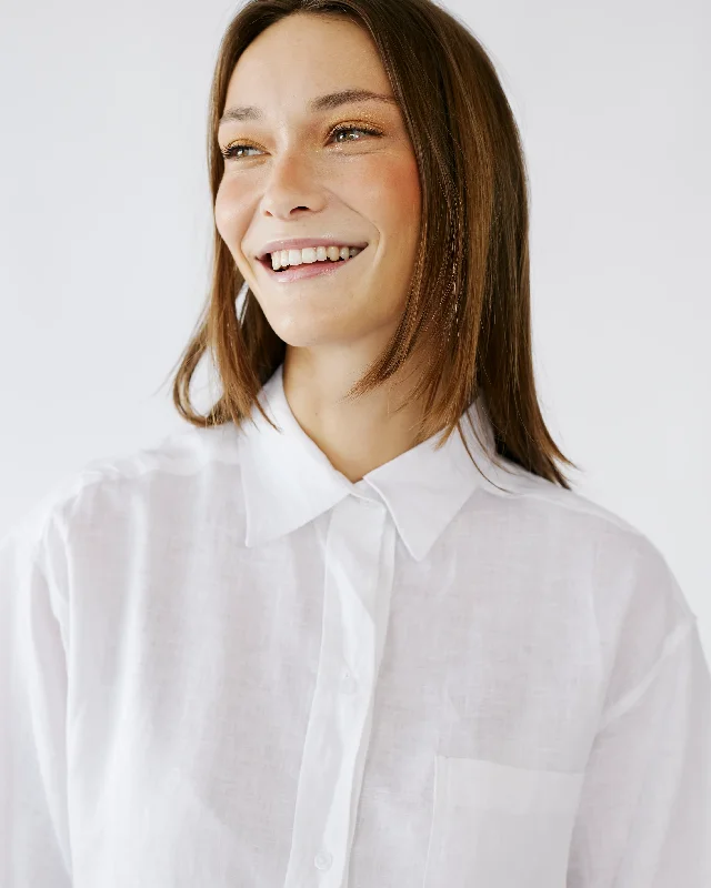 Oversized Linen Shirt in White