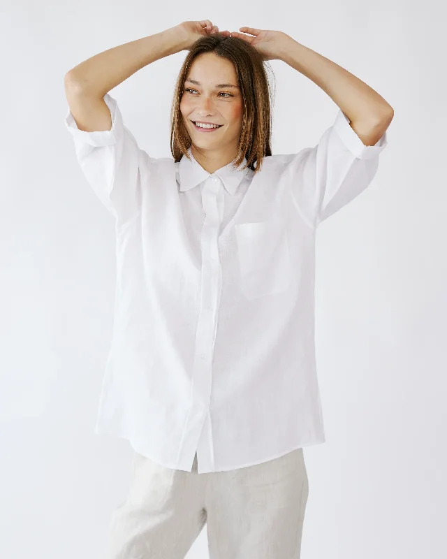 Oversized Linen Shirt in White