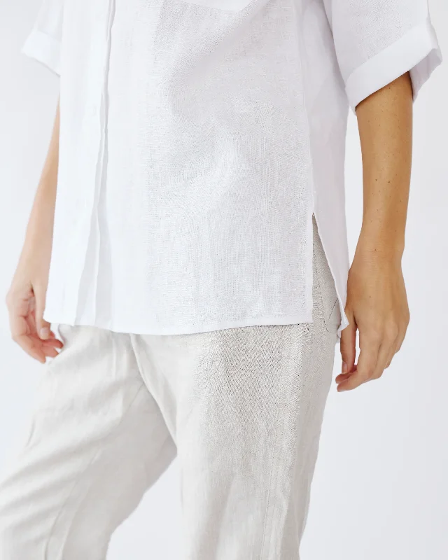 Oversized Linen Shirt in White