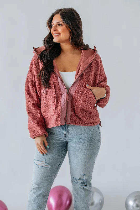 Pomery Zip-Up Jacket - Dark Mauve