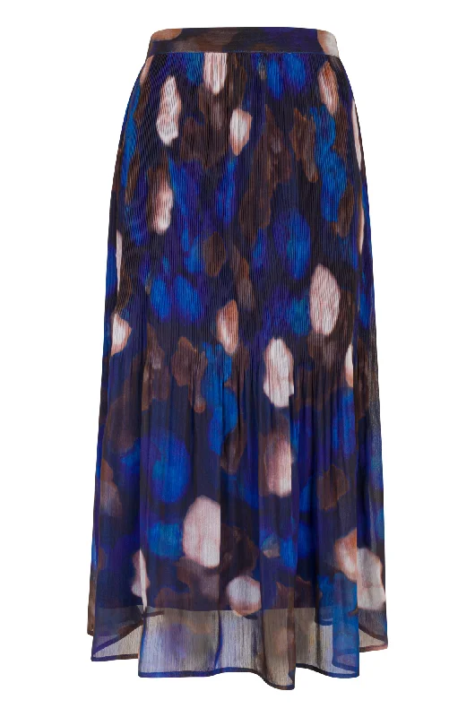 Printed Chiffon Maxi Skirt | ROYAL CHOC ABSTRCT | 8574ZR