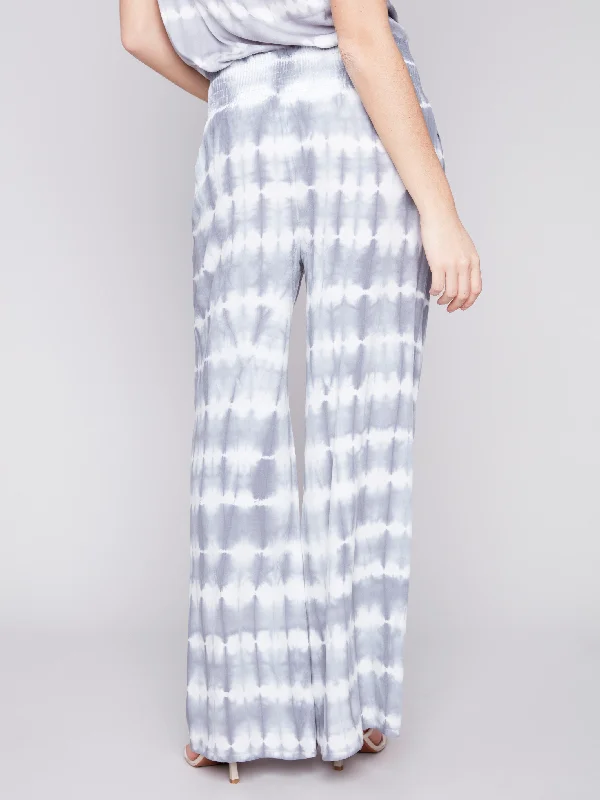 Printed Flowy Palazzo Pants - Ceramic