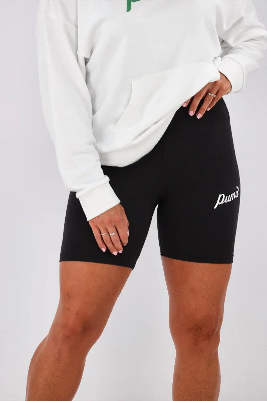 Puma ESS + Blossom 7"" Script Short Tights Black