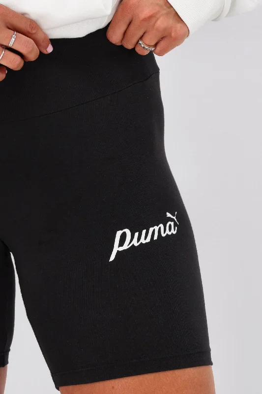 Puma ESS + Blossom 7"" Script Short Tights Black