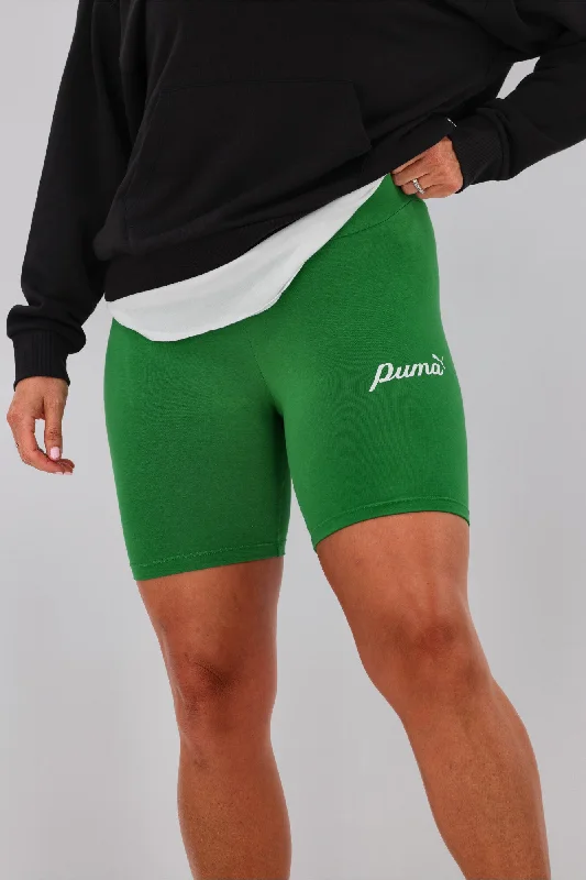 Puma ESS + Blossom 7"" Script Short Tights Green