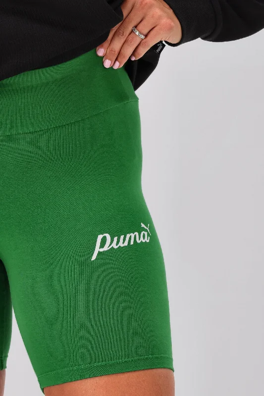 Puma ESS + Blossom 7"" Script Short Tights Green