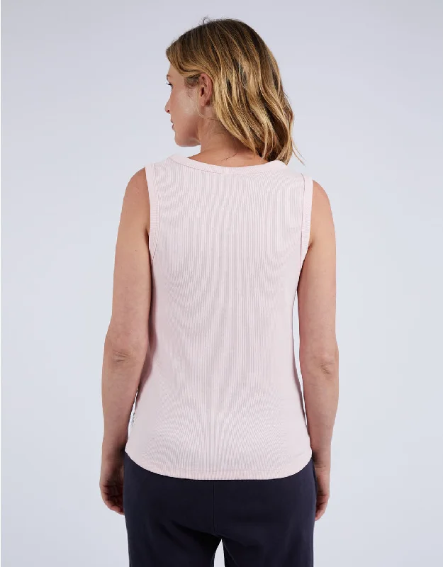 Rib Crew Tank - Pink