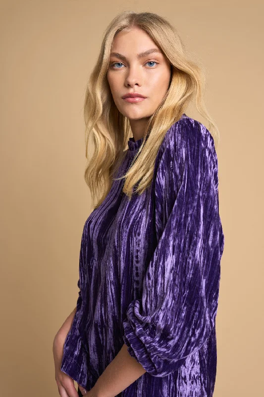 High Neck Velvet Top