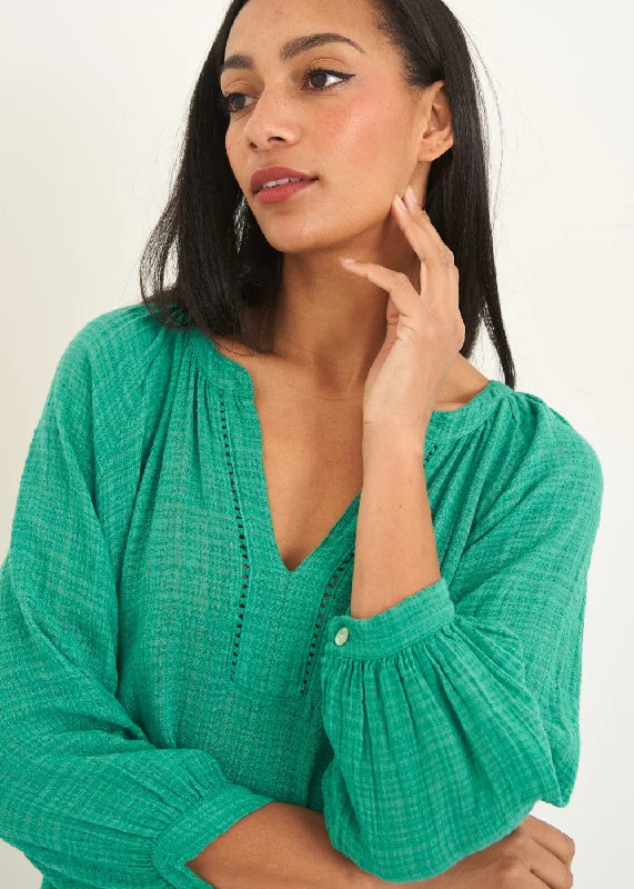 SAFIA COTTON TOP - GREEN