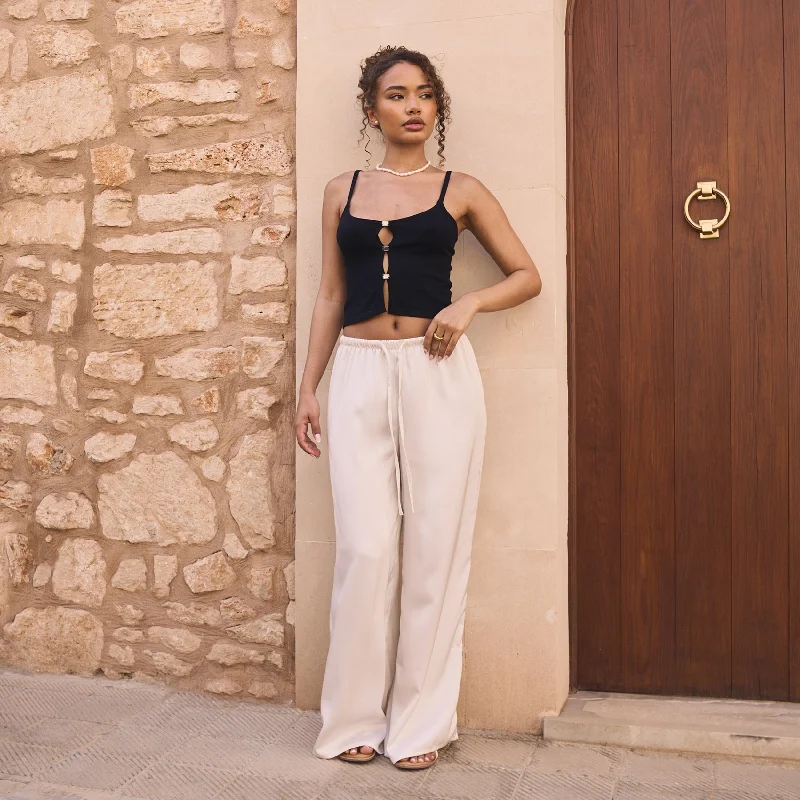 Satin Trousers - Off White