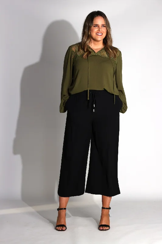 Shine On Label Cropped Rowen Wide leg Pants