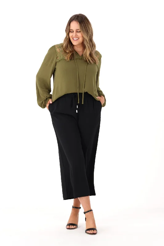 Shine On Label Cropped Rowen Wide leg Pants