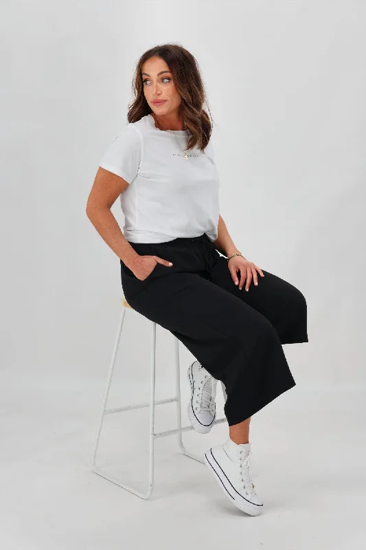 Shine On Label Cropped Rowen Wide leg Pants