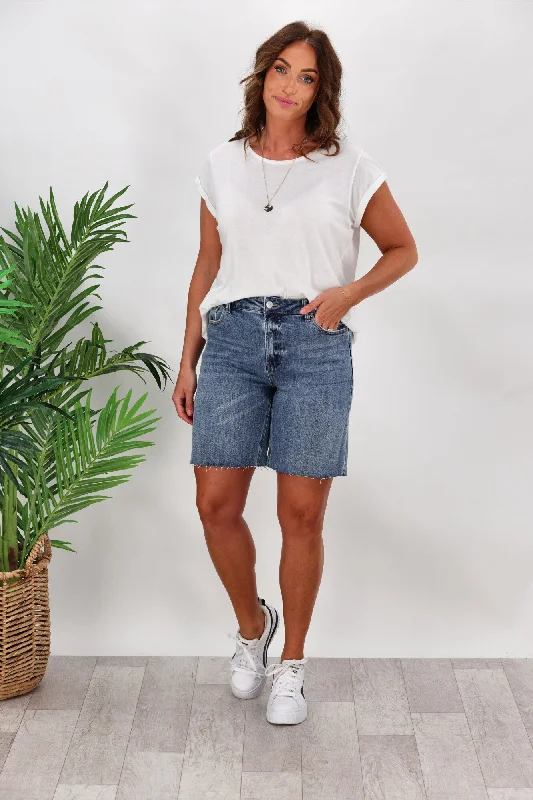 Shine On Label Felix Bermuda Denim Shorts Indigo