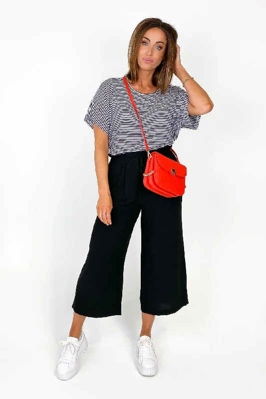 Shine On Label Kara Tie Front Culotte Black