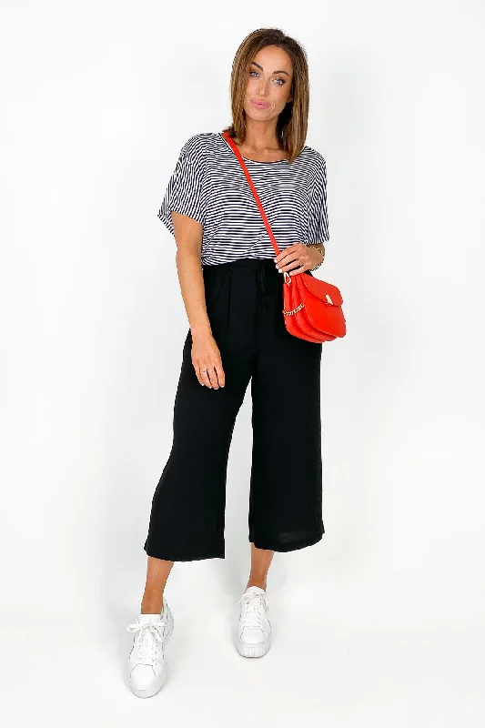 Shine On Label Kara Tie Front Culotte Black