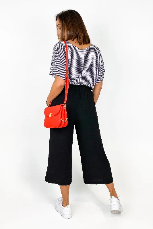 Shine On Label Kara Tie Front Culotte Black