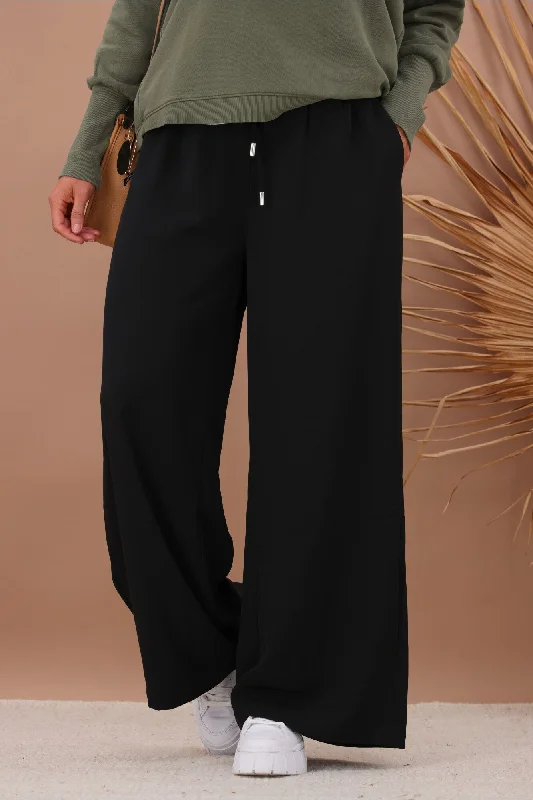 Shine On Label Rowen Wide Leg Pants Black