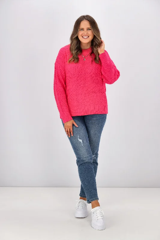 Shine On Label Winnie Moss Stitch Jumper Pink