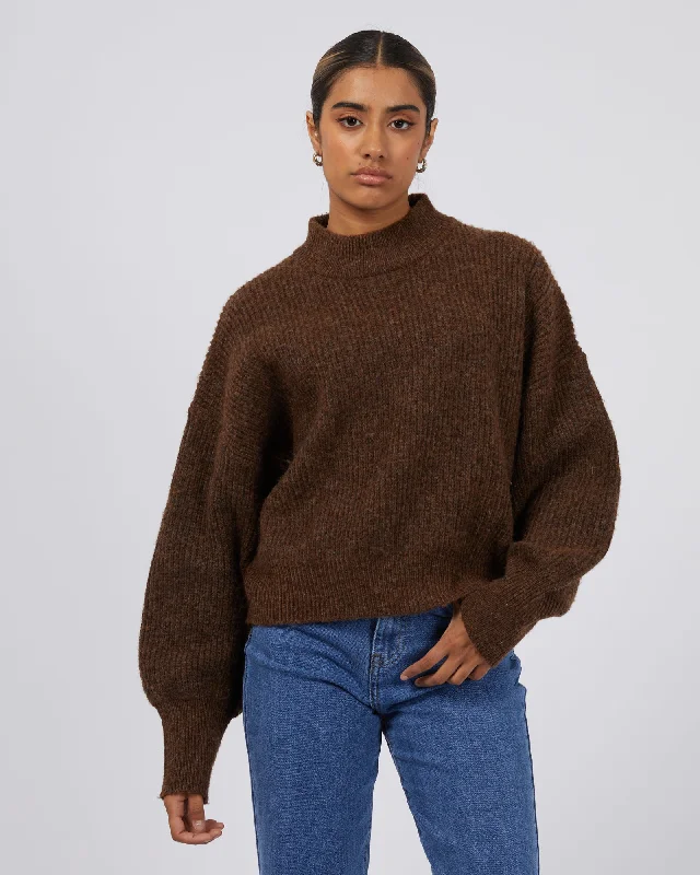 Silent Theory Eden Knit Jumper Brown