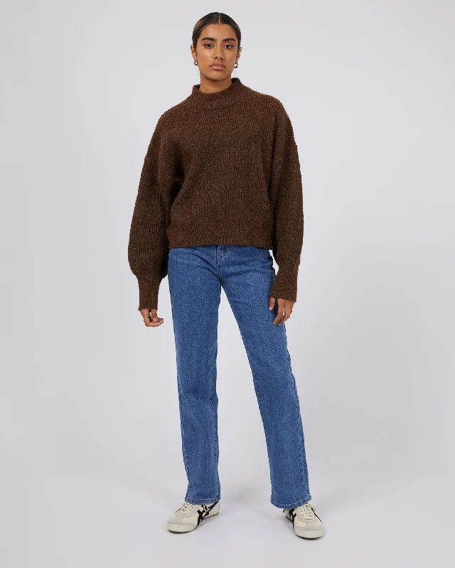 Silent Theory Eden Knit Jumper Brown