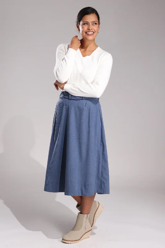 Poly Stretch Cord Skirt | DUSKY BLUE | 6201ZZ