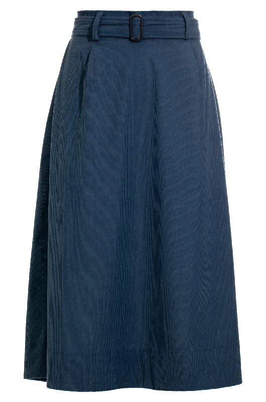 Poly Stretch Cord Skirt | DUSKY BLUE | 6201ZZ