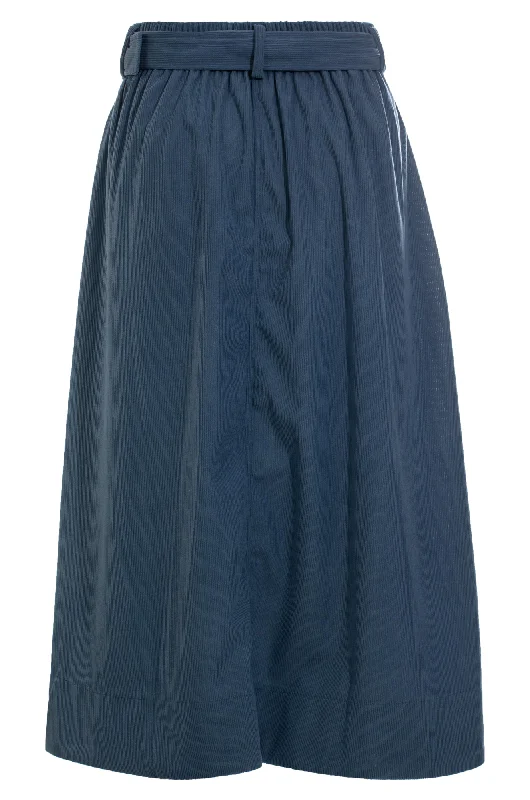 Poly Stretch Cord Skirt | DUSKY BLUE | 6201ZZ