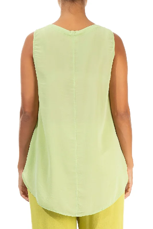 Sleeveless Green Sorbet Silk Top