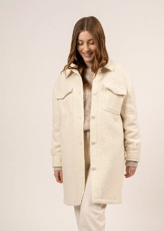 STE LOELIA - Long Sherpa Coat (WINTER WHITE)