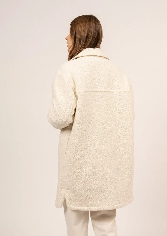 STE LOELIA - Long Sherpa Coat (WINTER WHITE)