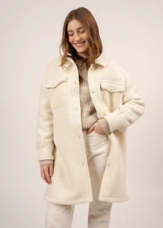 STE LOELIA - Long Sherpa Coat (WINTER WHITE)