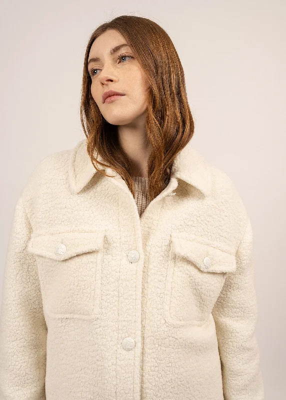 STE LOELIA - Long Sherpa Coat (WINTER WHITE)