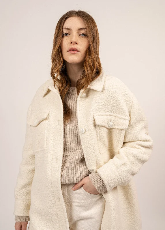 STE LOELIA - Long Sherpa Coat (WINTER WHITE)