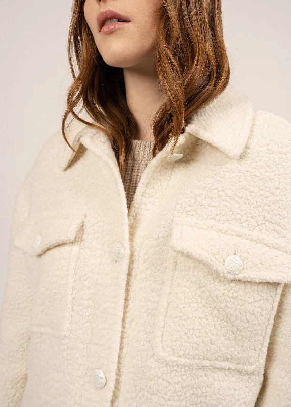 STE LOELIA - Long Sherpa Coat (WINTER WHITE)