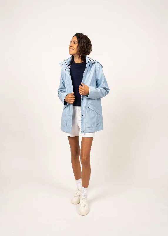 STE MORGANE - Waterproof Raincoat with Hood (LIGHT BLUE)