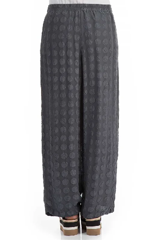 Straight Bubble Charcoal Silk Trousers